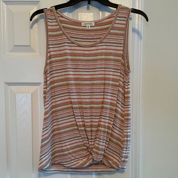 Max Studio super cute striped tank top with center knot X Small - Picture 1 of 9